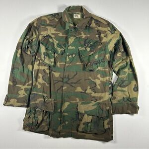 Vtg USMC Vietnam 1969 Marine Jungle Camo Jacket Sz Small Regular Slant Pocket